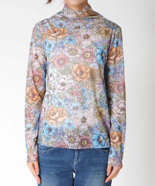 Three Four Time（ｽﾘｰﾌｫｰﾀｲﾑ）の「レトロフラワ―柄シアープルオーバー（ニット/セーター・レディース・グレー/ベージュ・FREE）」の10枚目の写真