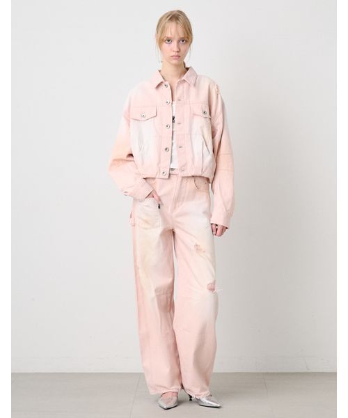 SORIN(ソリン )の「Balloon Soiled Denim Jacket/バルーン ソイルドデニムジャケット(デニムジャケット・レディース・インディゴブルー/ライトピンク・38)」の8枚目の写真