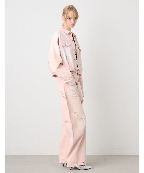 SORIN(ソリン )の「Balloon Soiled Denim Jacket/バルーン ソイルドデニムジャケット(デニムジャケット・レディース・インディゴブルー/ライトピンク・38)」の9枚目の写真