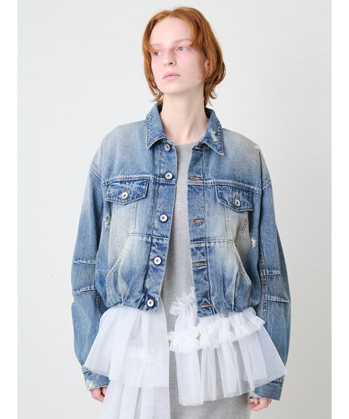 SORIN(ソリン )の「Balloon Soiled Denim Jacket/バルーン ソイルドデニムジャケット(デニムジャケット・レディース・インディゴブルー/ライトピンク・38)」の15枚目の写真