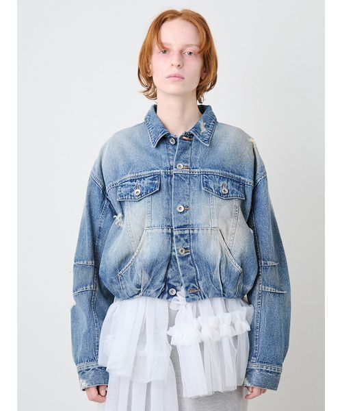SORIN(ソリン )の「Balloon Soiled Denim Jacket/バルーン ソイルドデニムジャケット(デニムジャケット・レディース・インディゴブルー/ライトピンク・38)」の16枚目の写真