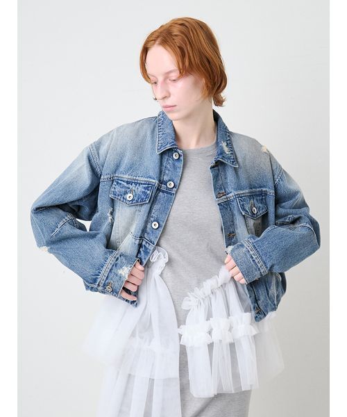 SORIN(ソリン )の「Balloon Soiled Denim Jacket/バルーン ソイルドデニムジャケット(デニムジャケット・レディース・インディゴブルー/ライトピンク・38)」の17枚目の写真