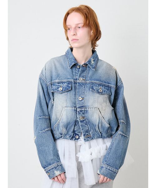 SORIN(ソリン )の「Balloon Soiled Denim Jacket/バルーン ソイルドデニムジャケット(デニムジャケット・レディース・インディゴブルー/ライトピンク・38)」の20枚目の写真