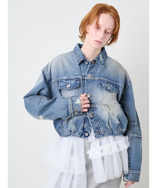 SORIN(ソリン )の「Balloon Soiled Denim Jacket/バルーン ソイルドデニムジャケット(デニムジャケット・レディース・インディゴブルー/ライトピンク・38)」の21枚目の写真