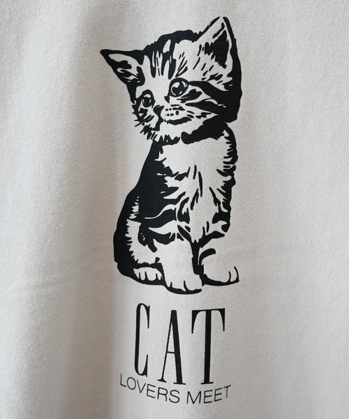 undeny.(アンディニ-)の「undeny/アンディニー CAT Tシャツ(Tシャツ/カットソー・レディース・ベージュ系その他/ホワイト/サックスブルー・F)」の7枚目の写真