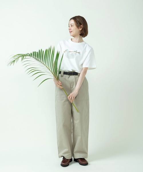 PAR ICI（パーリッシィ）の「むろいなつみ×ぱーりっしぃ ナマケモノTシャツ（Tシャツ/カットソー・レディース・グレー/ホワイト/サックスブルー・FREE）」の17枚目の写真