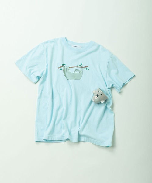 PAR ICI（パーリッシィ）の「むろいなつみ×ぱーりっしぃ ナマケモノTシャツ（Tシャツ/カットソー・レディース・グレー/ホワイト/サックスブルー・FREE）」の20枚目の写真