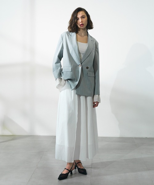 CITY TOKYO（シティトウキョウ）の「【CITY TOKYO/シティートウキョウ】クレープカットオフフレアスカート（スカート・レディース・ブラウン/ホワイト/ブラック・2/1）」の9枚目の写真