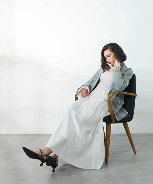 CITY TOKYO（シティトウキョウ）の「【CITY TOKYO/シティートウキョウ】クレープカットオフフレアスカート（スカート・レディース・ブラウン/ホワイト/ブラック・2/1）」の6枚目の写真