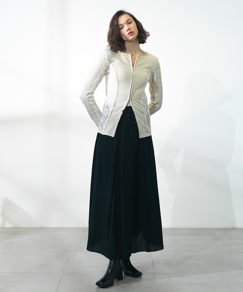 CITY TOKYO（シティトウキョウ）の「【CITY TOKYO/シティートウキョウ】クレープカットオフフレアスカート（スカート・レディース・ブラウン/ホワイト/ブラック・2/1）」の15枚目の写真