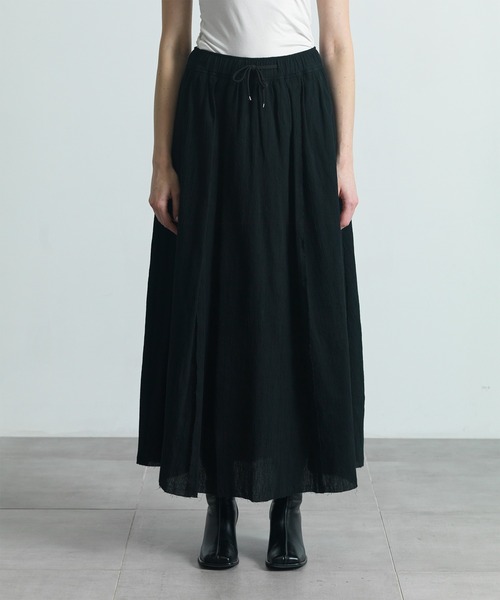 CITY TOKYO（シティトウキョウ）の「【CITY TOKYO/シティートウキョウ】クレープカットオフフレアスカート（スカート・レディース・ブラウン/ホワイト/ブラック・2/1）」の16枚目の写真