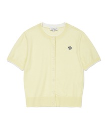 WOMEN'S LILY WAPPEN ROUND NECK SHORT SLEEVE CARDIGAN