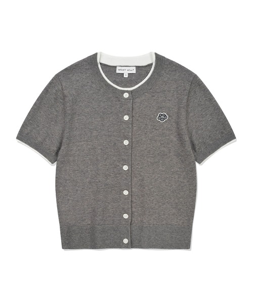 Wacky WiLLy(ワッキーウィリー)の「WOMEN'S LILY WAPPEN ROUND NECK SHORT SLEEVE CARDIGAN(カーディガン/ボレロ・レディース・イエロー/グレー/ホワイト・MEDIUM/SMALL/LARGE)」の8枚目の写真