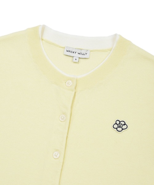 Wacky WiLLy(ワッキーウィリー)の「WOMEN'S LILY WAPPEN ROUND NECK SHORT SLEEVE CARDIGAN(カーディガン/ボレロ・レディース・イエロー/グレー/ホワイト・MEDIUM/SMALL/LARGE)」の14枚目の写真