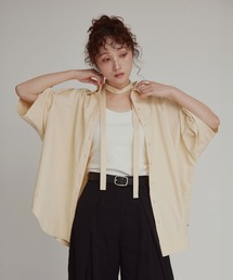 セール】Side gather A line shirt サイドギャザーAラインシャツ