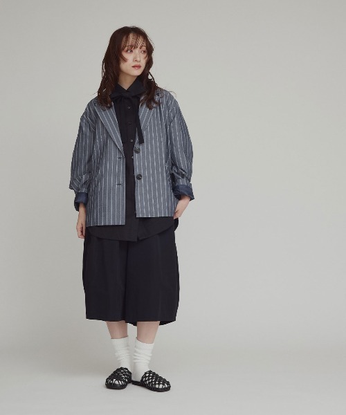 W:Huku(フーク)の「【W:Huku / スムースタッチコットン】ボウタイ ハーフ ブラウス/ 半袖 ハーフスリーブ / Smooth Touch Cotton Bow Tie Half Blouse(シャツ/ブラウス・レディース・ベージュ系その他/ブラック/スカイブルー/オフホワイト・FREE)」の19枚目の写真