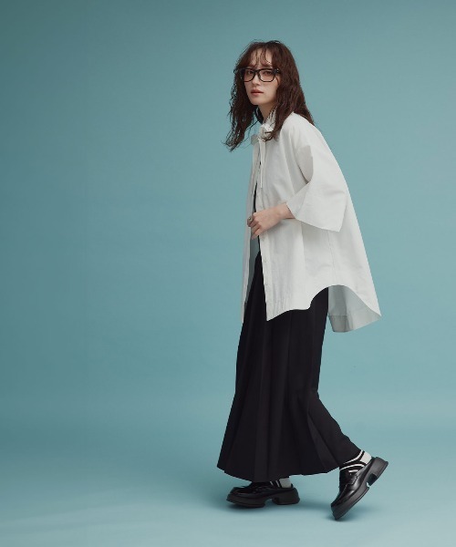 W:Huku(フーク)の「【W:Huku / スムースタッチコットン】ボウタイ ハーフ ブラウス/ 半袖 ハーフスリーブ / Smooth Touch Cotton Bow Tie Half Blouse(シャツ/ブラウス・レディース・ベージュ系その他/ブラック/スカイブルー/オフホワイト・FREE)」の20枚目の写真