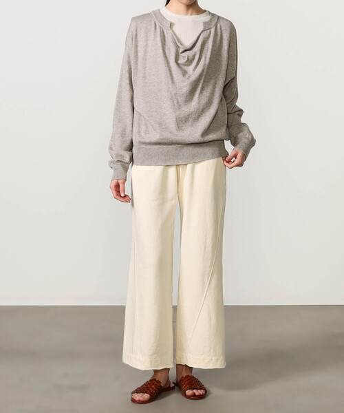 UNFIL（アンフィル）の「UNFIL | コットンテリー ワイドスウェットパンツ WOMEN（その他パンツ・レディース・ブルー系その他/オフホワイト・0）」の13枚目の写真