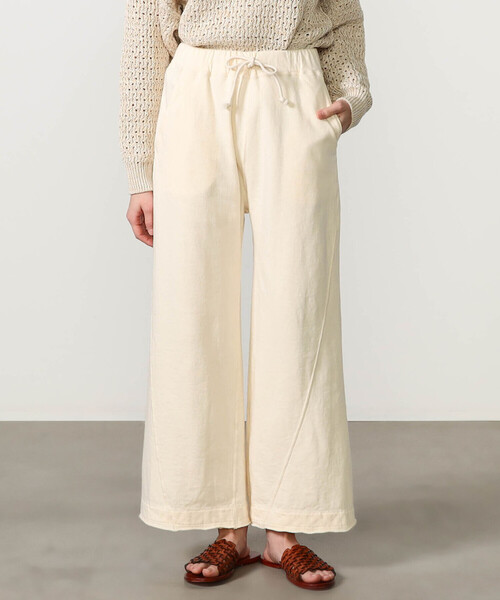 UNFIL（アンフィル）の「UNFIL | コットンテリー ワイドスウェットパンツ WOMEN（その他パンツ・レディース・ブルー系その他/オフホワイト・0）」の2枚目の写真