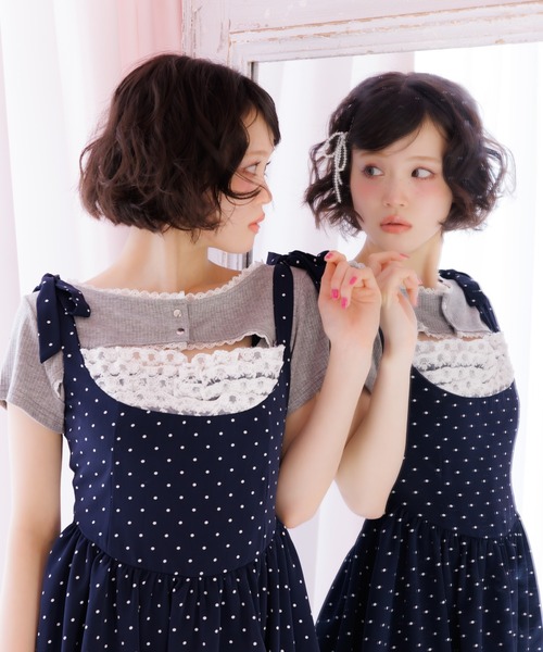 MORE self LOVE(モアセルフラブ)の「オープンカットトップス(Tシャツ/カットソー・レディース・ブラック/グレー/オフホワイト・FREE)」の4枚目の写真