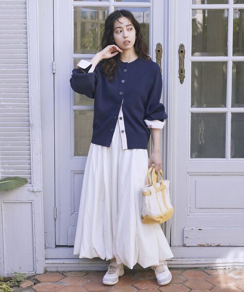 earth music&ecology（アースミュージックアンドエコロジー）の「ベルトキャンバストートバッグ M（トートバッグ・レディース・ネイビー/イエロー/グリーン・FREE）」の9枚目の写真