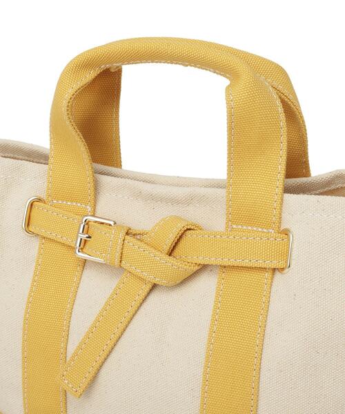 earth music&ecology（アースミュージックアンドエコロジー）の「ベルトキャンバストートバッグ M（トートバッグ・レディース・ネイビー/イエロー/グリーン・FREE）」の18枚目の写真