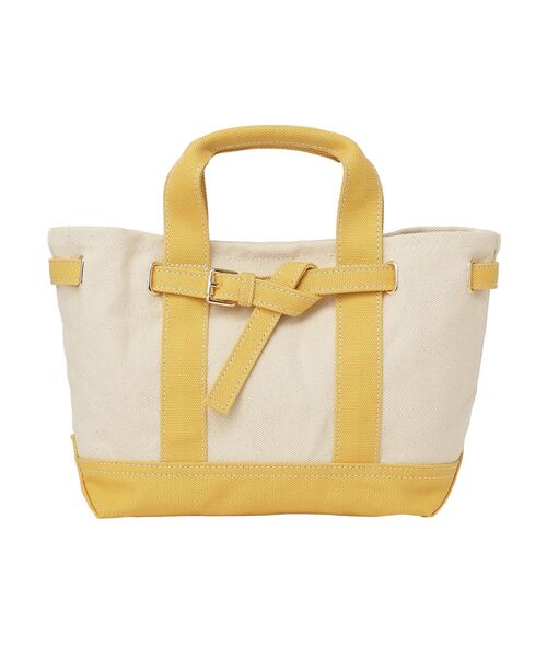 earth music&ecology（アースミュージックアンドエコロジー）の「ベルトキャンバストートバッグ M（トートバッグ・レディース・ネイビー/イエロー/グリーン・FREE）」の20枚目の写真