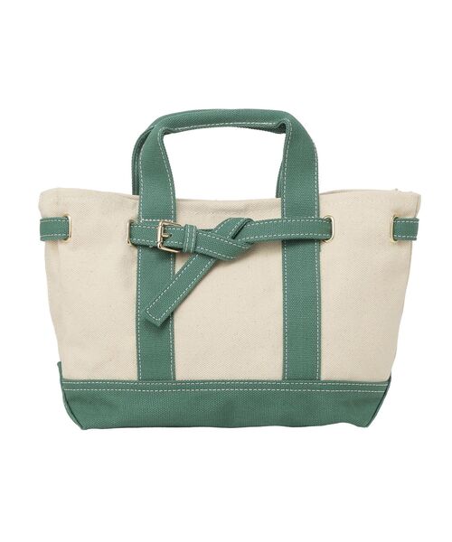 earth music&ecology（アースミュージックアンドエコロジー）の「ベルトキャンバストートバッグ M（トートバッグ・レディース・ネイビー/イエロー/グリーン・FREE）」の21枚目の写真