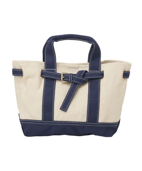 earth music&ecology（アースミュージックアンドエコロジー）の「ベルトキャンバストートバッグ M（トートバッグ・レディース・ネイビー/イエロー/グリーン・FREE）」の22枚目の写真