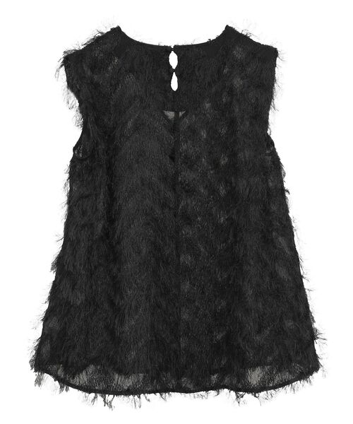 GARAGE OF GOOD CLOTHING（ガレージオブグッドクロージング）の「【日本製】フリンジVネックフレアプルオーバー（ベスト・レディース・ブラック/アイボリー・FREE）」の12枚目の写真