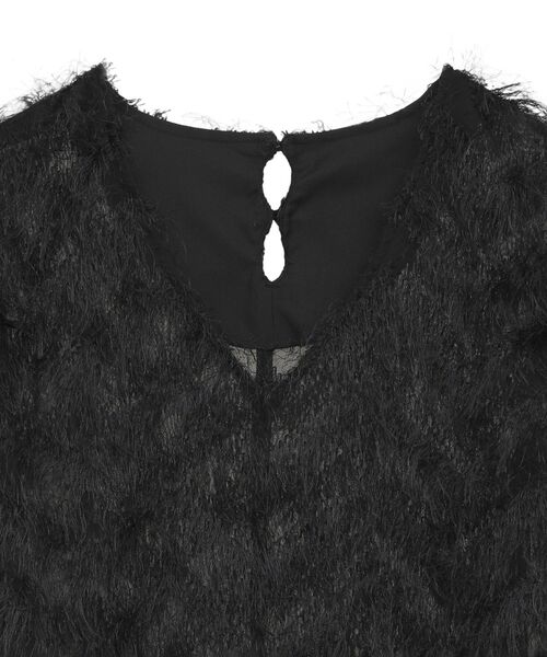 GARAGE OF GOOD CLOTHING（ガレージオブグッドクロージング）の「【日本製】フリンジVネックフレアプルオーバー（ベスト・レディース・ブラック/アイボリー・FREE）」の13枚目の写真