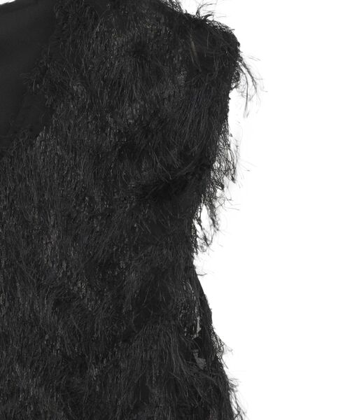 GARAGE OF GOOD CLOTHING（ガレージオブグッドクロージング）の「【日本製】フリンジVネックフレアプルオーバー（ベスト・レディース・ブラック/アイボリー・FREE）」の14枚目の写真