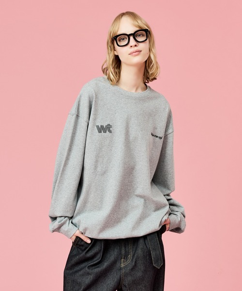 WETTEMPT（ウィテンプト）の「DRAWSTRING EMBROIDERY L/S TEE / ドローコード刺繍ロンT（Tシャツ/カットソー・メンズ・ブラック/グレー・SMALL/MEDIUM/LARGE）」の2枚目の写真