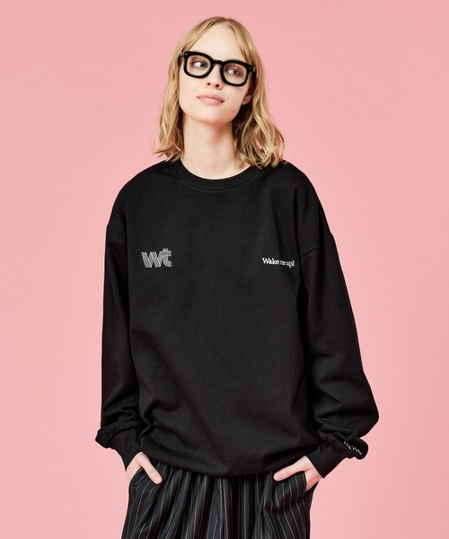 WETTEMPT（ウィテンプト）の「DRAWSTRING EMBROIDERY L/S TEE / ドローコード刺繍ロンT（Tシャツ/カットソー・メンズ・ブラック/グレー・SMALL/MEDIUM/LARGE）」の4枚目の写真