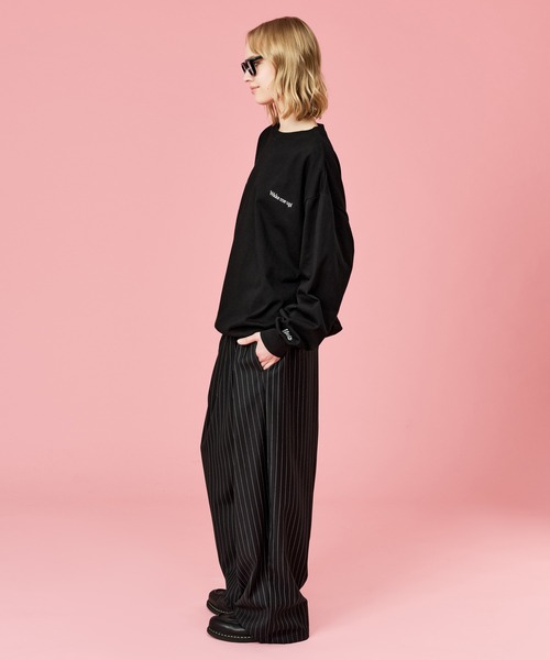 WETTEMPT（ウィテンプト）の「DRAWSTRING EMBROIDERY L/S TEE / ドローコード刺繍ロンT（Tシャツ/カットソー・メンズ・ブラック/グレー・SMALL/MEDIUM/LARGE）」の9枚目の写真