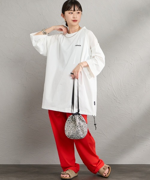 +phenix（プラスフェニックス）の「[＋phenix/プラスフェニックス] 別注 エアメッシュコンビ 7分袖Tシャツ【追加】（Tシャツ/カットソー・メンズ・ホワイト/ブラック・XL/L/M）」の13枚目の写真
