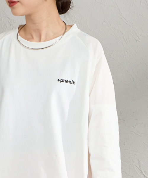 +phenix（プラスフェニックス）の「[＋phenix/プラスフェニックス] 別注 エアメッシュコンビ 7分袖Tシャツ【追加】（Tシャツ/カットソー・メンズ・ホワイト/ブラック・XL/L/M）」の16枚目の写真