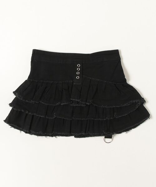 gossip！ロサンゼルス（ゴシップロサンゼルス）の「フリルレイヤードミニスカート（スカート・レディース・ブラック・S/M/L）」の2枚目の写真