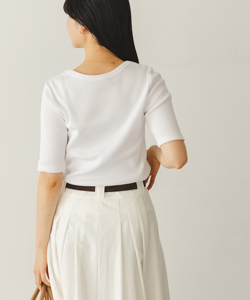 Noble（ノーブル）の「ULTIMAコットンラウンドネックT（Tシャツ/カットソー・レディース・ブラック/ピンク/ホワイト/ライトグレー・FREE）」の19枚目の写真