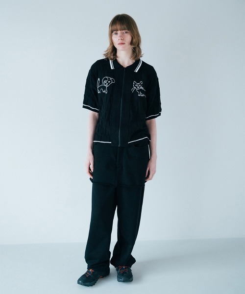 soduk(スドーク)の「【soduk】26SS新作 trousers' skirt / トラウザースカート(スウェットパンツ・レディース・ブラック/グレー・S/M)」の2枚目の写真