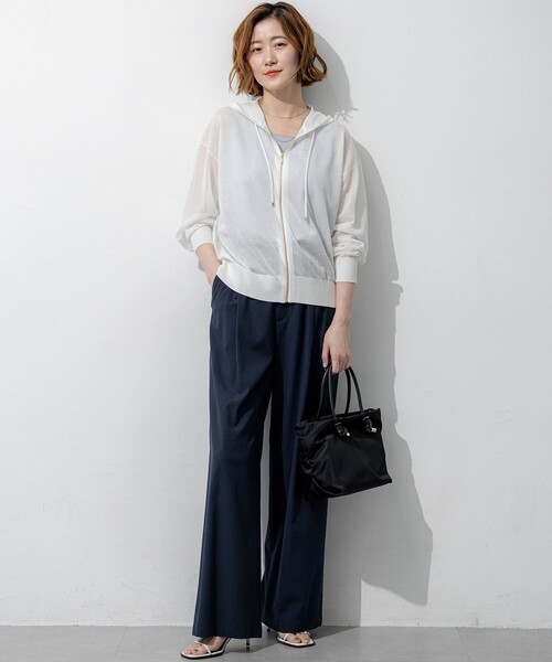 23区(ニジュウサンク)の「ナチュラルスラブストレッチ ワイドパンツ(その他パンツ・レディース・カーキ系/ベージュ系/ネイビー系・38/40/36)」の4枚目の写真