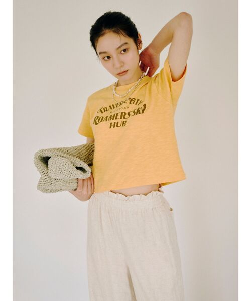 Ungrid(アングリッド)の「ロゴコンパクトスラブTee(Tシャツ/カットソー・レディース・イエロー/ブルー/オフホワイト・FREE)」の3枚目の写真