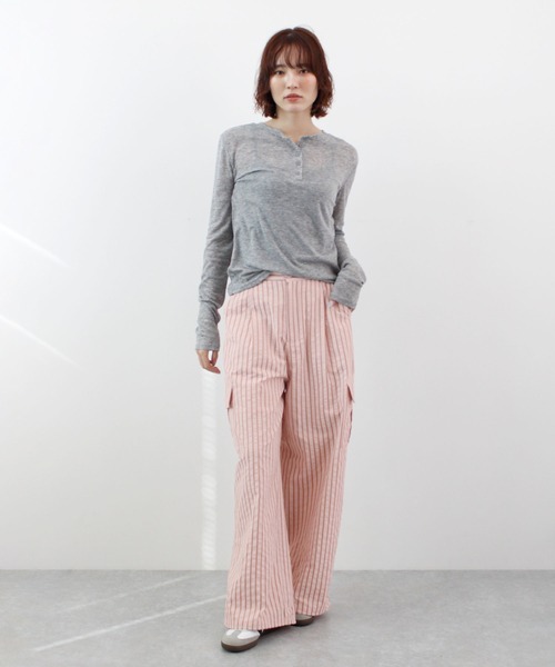 ABYS（アビス）の「【ドロスト付き】ポコポコ ストライプ カーゴパンツ（カーゴパンツ・レディース・ブルー/ピンク/ホワイト・MEDIUM/LARGE）」の22枚目の写真