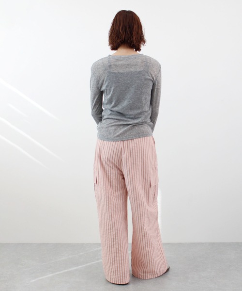 ABYS（アビス）の「【ドロスト付き】ポコポコ ストライプ カーゴパンツ（カーゴパンツ・レディース・ブルー/ピンク/ホワイト・MEDIUM/LARGE）」の13枚目の写真