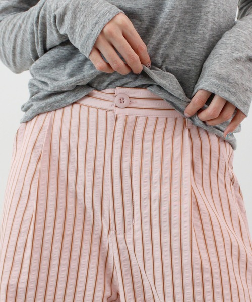 ABYS（アビス）の「【ドロスト付き】ポコポコ ストライプ カーゴパンツ（カーゴパンツ・レディース・ブルー/ピンク/ホワイト・MEDIUM/LARGE）」の15枚目の写真