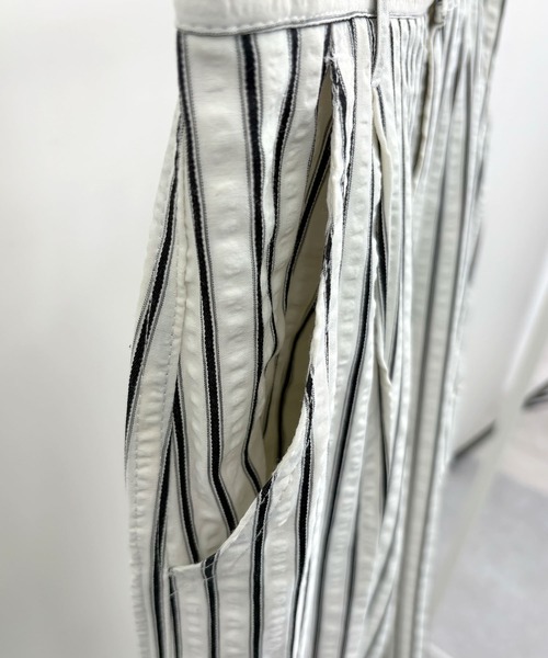 ABYS（アビス）の「【ドロスト付き】ポコポコ ストライプ カーゴパンツ（カーゴパンツ・レディース・ブルー/ピンク/ホワイト・MEDIUM/LARGE）」の9枚目の写真