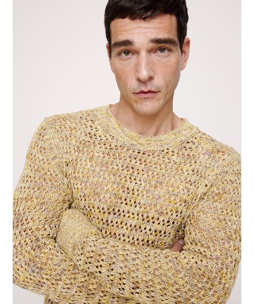 Banana Republic(バナナリパブリック)の「スペースダイ コットン シルク セーター(ニット/セーター・メンズ・イエロー・S/M/L/XL)」の1枚目の写真