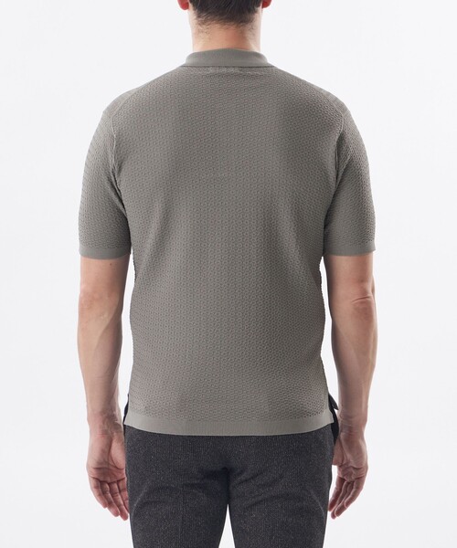 EPOCA UOMO(エポカウォモ)の「*Safari5月号掲載*アセテートニットポロ(ポロシャツ・メンズ・ダークブラウン/ブラック/グレー・48/46)」の9枚目の写真