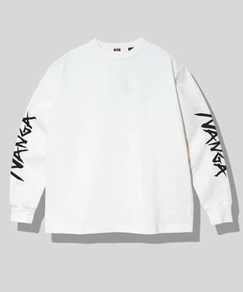 NANGA(ナンガ)の「NANGA/ナンガ ECO HYBRID SLV LOGO L/S TEE(Tシャツ/カットソー・メンズ・ホワイト/ブラック・MEDIUM/LARGE/X-LARGE)」の2枚目の写真