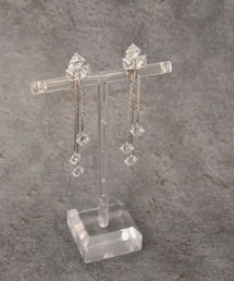 TONE SELECT GOODS | 【float】スクエア ビジュー 3連ロングチェーン イヤリング(イヤリング)